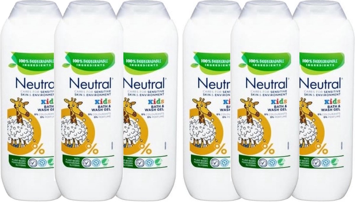 Neutral - Douchegel - Kids - Bath, Wash & Shampoo - 250ml x 6