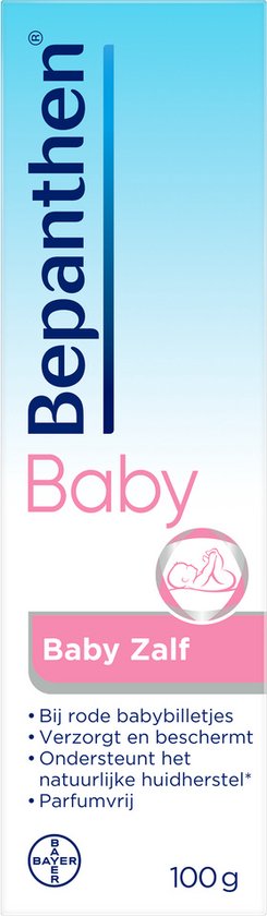 Bepanthen Baby Zalf 100 gram | Beschermt en Verzorgt Rode Babybilletjes | Ondersteunt Natuurlijk Huidherstel | Vrij van Parfum en Conserveermiddelen