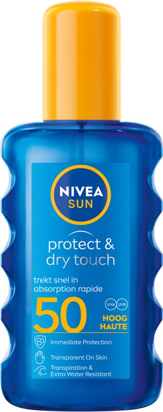 NIVEA SUN Protect & Dry Touch Transparante Zonnebrand Spray - SPF 50 - 200 ml