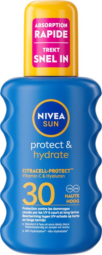NIVEA SUN Protect & Hydrate Zonnebrand Spray - SPF 30 - 3 stuks 200 ml