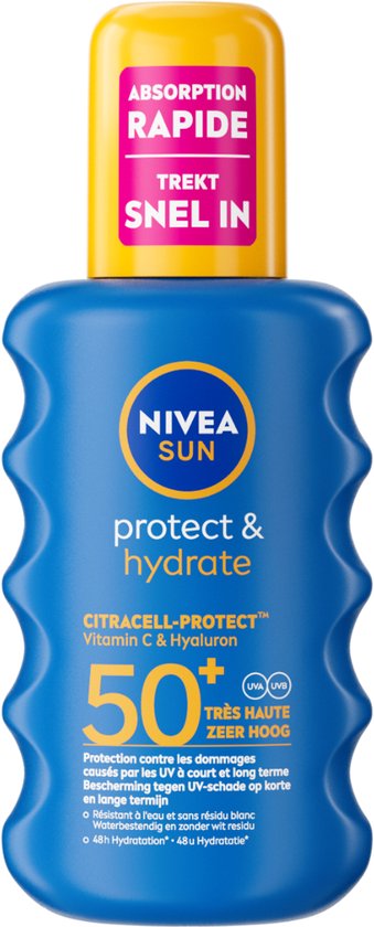 NIVEA SUN Protect & Hydrate Zonnebrand Spray - SPF 50 - 3 Stuks 200 ml