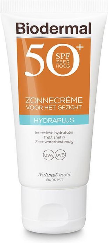 Biodermal Zonnebrand - Zonnebrandcreme gezicht -Hydraplus Face SPF50 - 50ml