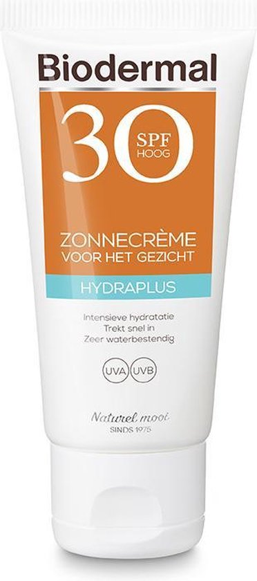 Biodermal Zonnebrand - Zonnebrandcreme gezicht - Hydraplus Face SPF30 50ml