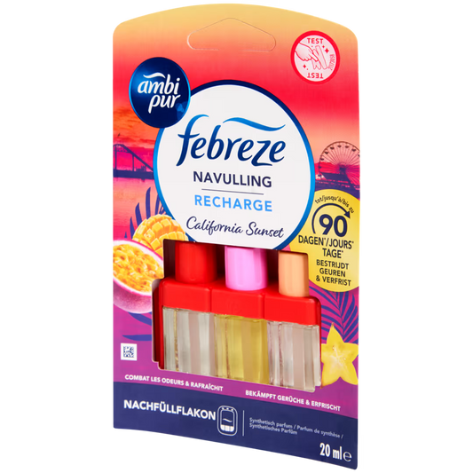 3 x Ambi Pur Febreze elektrische luchtverfrisser navulling California Sunset