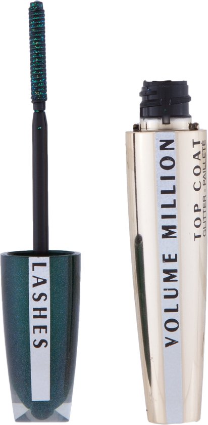 L'Oreal Paris Mascara Volume Million Lashes Glitter Top Coat, Transparent Glitter Gel