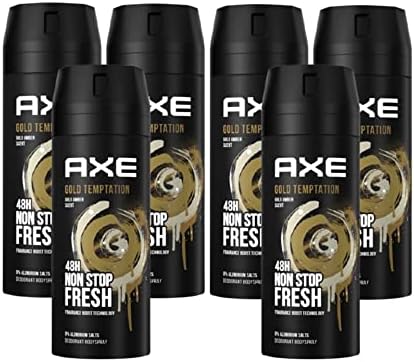 Axe Bodyspray Gold Temptation zonder aluminiumzouten, 6 x 150 ml