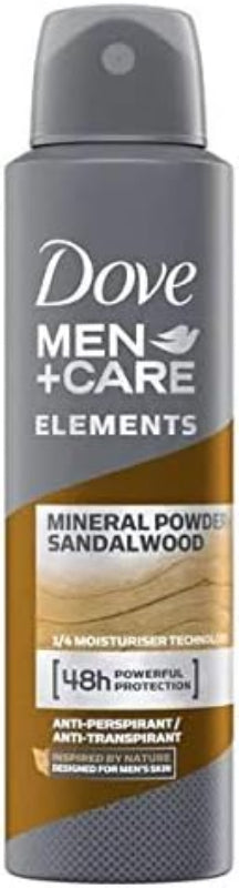 DOVE Men + Care deospray - mineraal poeder & sandelhout - 6 stuks (6 x 150 ml)