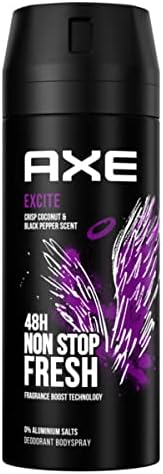 6x Axe Bodyspray Excite zonder aluminiumzouten 150 ml