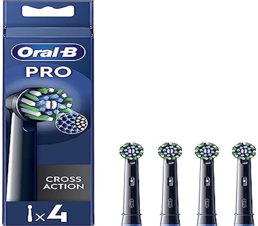 Oral-B Pro Cross Action Zwarte borstels voor elektrische tandenborstels, 4 stuks