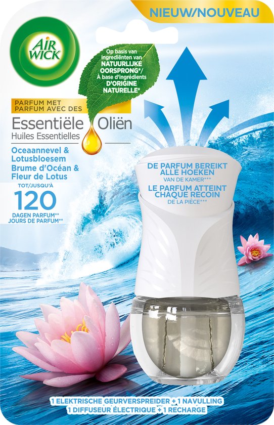 Air Wick Ocean Mist & Lotusbloemen 19ml-  Elektrische Geurverspreider - Starterkit-1 stuk