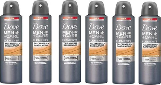 Dove Men + Care Deo Spray Talc Mineral Sandelwood - 6 x250ml,voordeelverpakking