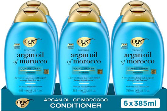 OGX Argan Oil of Morocco Conditioner, Arganolie, Sulfaatvrij, Herstelt Glans & Sterkte, 6x385 ml