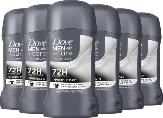 Dove Men+Care - Deodorant Stick - Advanced- Invisible Dry - 6 x 50 ml - Voordeelverpakking