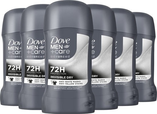 Dove Men+Care - Deodorant Stick - Advanced- Invisible Dry - 6 x 50 ml - Voordeelverpakking