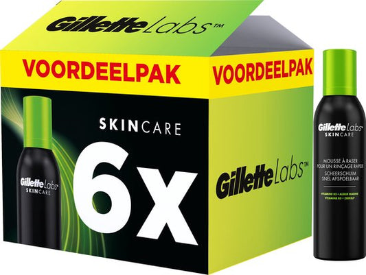 GilletteLabs Snel Afspoelbare Lichtgewicht Scheerschuim - Voor Mannen - Voordeelverpakking 6 x 240ml