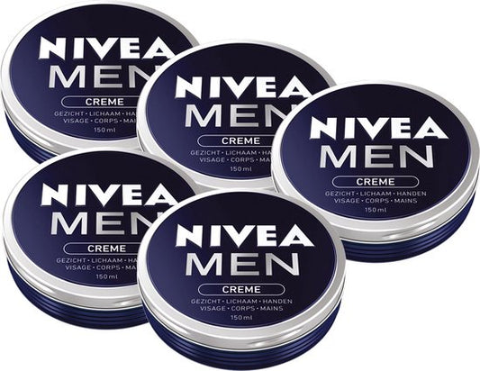 NIVEA MEN crème - Verrijkt met vitamine E - Hydrateert en verzorgt - 5 x 150 ml