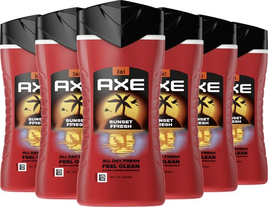 AXE 3-in-1 Douchegel - Sunset Fresh - 6 x 250 ml - Voordeelverpakking
