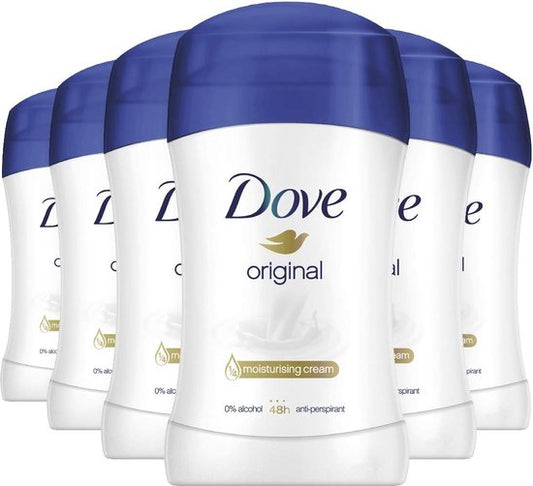 Dove Original Deodorant Stick - Anti Transpirant met 0% Alcohol - 48 Uur Zweetbescherming - 6-Pack