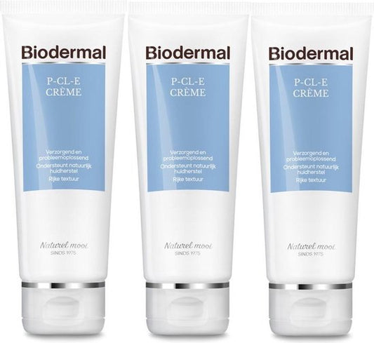 Biodermal P-CL-E Crème Tube - Dagcrème - 3 x 100 ml