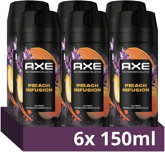 AXE - Premium Deodorant Bodyspray - Fine Fragrance Collection - Peach Infusion - 6 x 150 ml