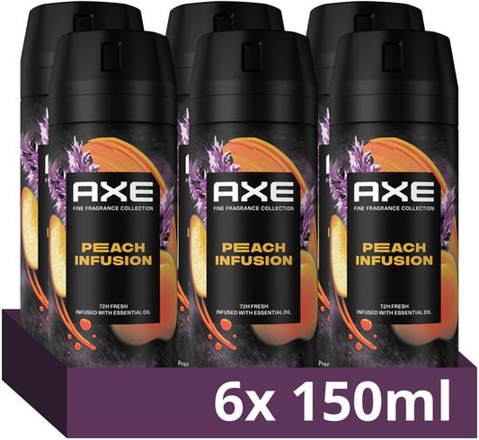 AXE - Premium Deodorant Bodyspray - Fine Fragrance Collection - Peach Infusion - 6 x 150 ml