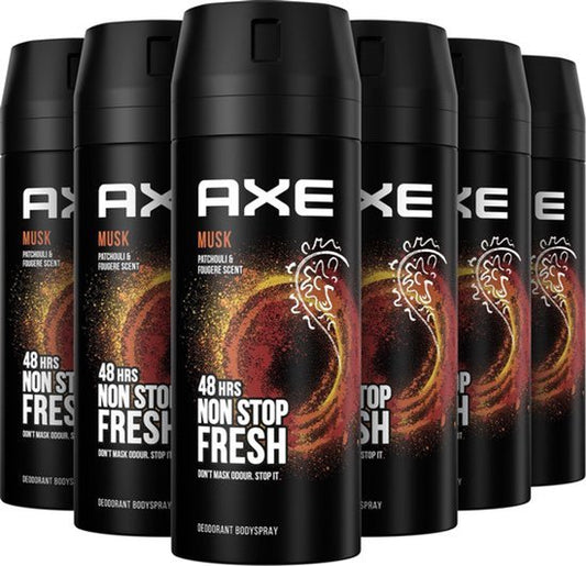 AXE Deodorant Bodyspray - Musk - 6 x 150 ml - Voordeelverpakking