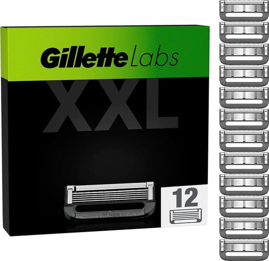 Recharges Gillette pour GilletteLabs - Barre exfoliante et rasoir chauffant - 12 lames