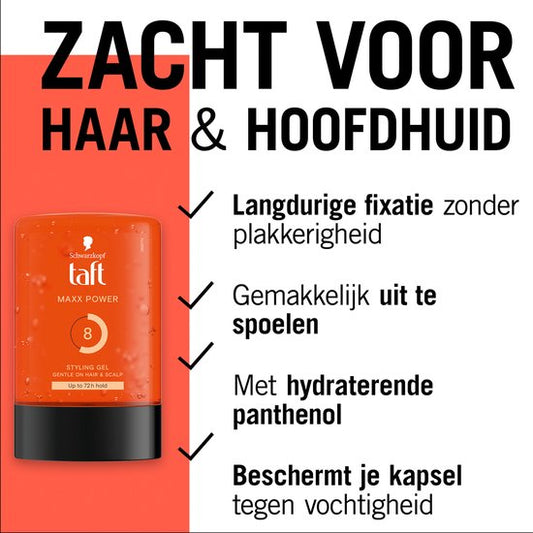 Taft - Maxx Power Power Styling Gel number taft 8  Sterke Fixatie - Voordeelverpakking - 6x 250ml