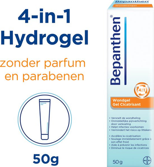 Bepanthen Wondgel 50g | Vegan Hydrogel voor Snij-, Schaaf- en Brandwonden Vermindert Littekenvorming