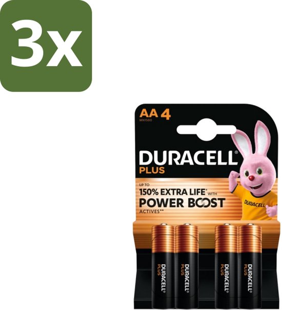 Duracell Alkaline Batterijen Mainline Bst AA - 4 stuks x 3  =12 st