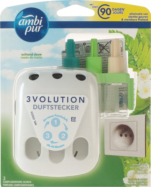 Ambi Pur Electrische Luchtverfrisser 3Volution Starterkit + Navulling Morning Dew