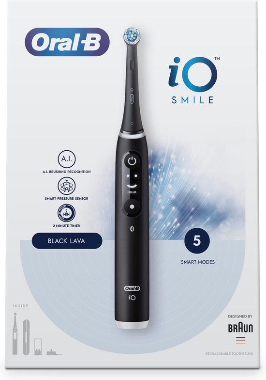 Oral B Oral-B iO 6N - SMILE Black Lava Elektrische Tandenborstel - Elektrische tandenborstel