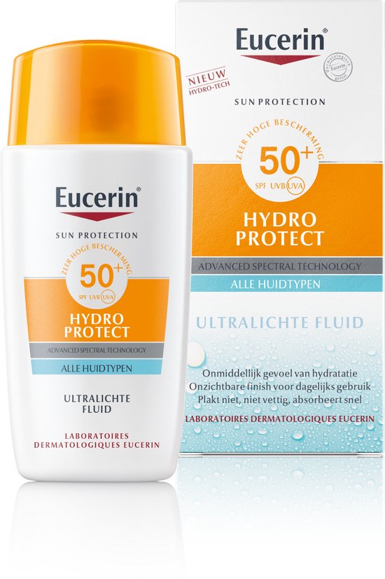 Eucerin Sun Hydro Protect Ultralichte Fluid Zonnebrand Gezicht - SPF 50+ - Hyaluronzuur - Zonbescherming - 50 ml