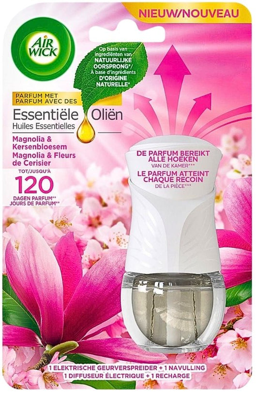 Air Wick Essential Oils - Elektrische Geurverspreider - Starterkit - Magnolia & Kersenbloesem - 19ml - 1 stuk