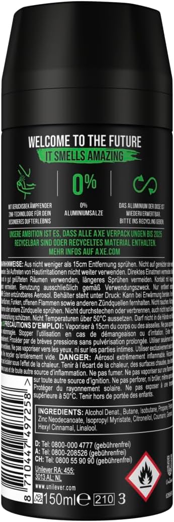AXE Deospray Africa zonder aluminium, 150 ml