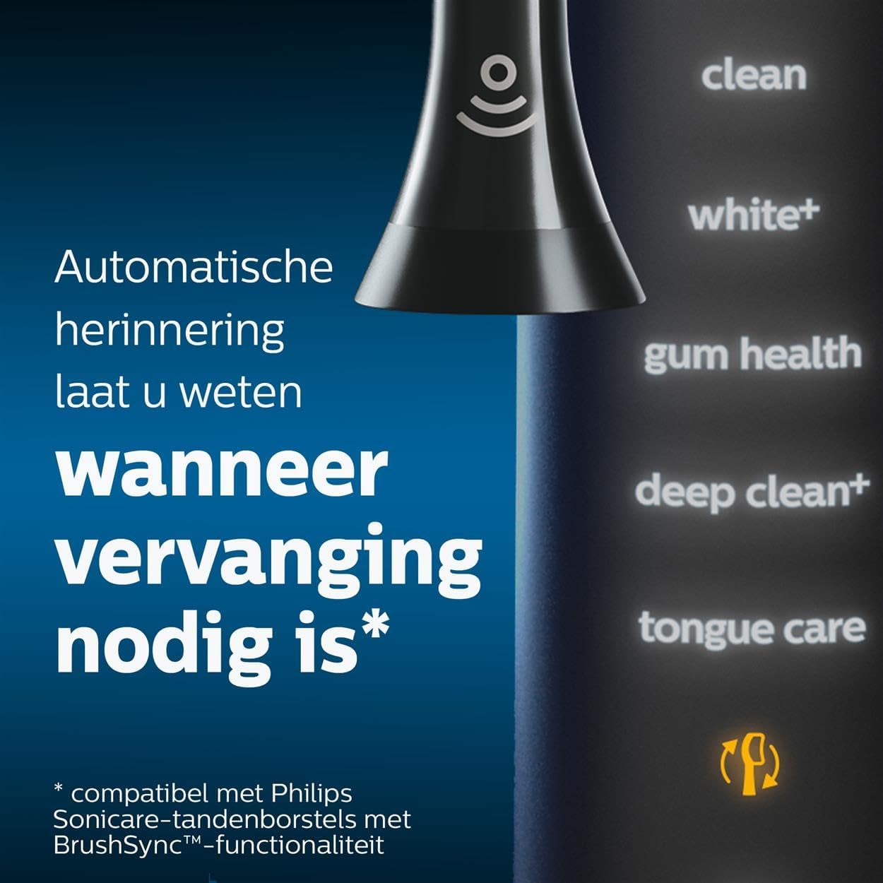 Philips Sonicare Originele standaard sonische C3 Premium Plague Defence -opzetborstels - verpakking van 4 stuks in zwart