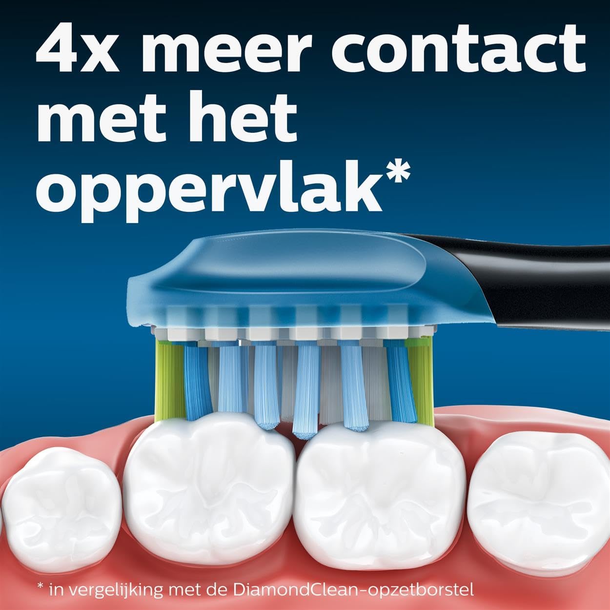 Philips Sonicare Originele standaard sonische C3 Premium Plague Defence -opzetborstels - verpakking van 4 stuks in zwart