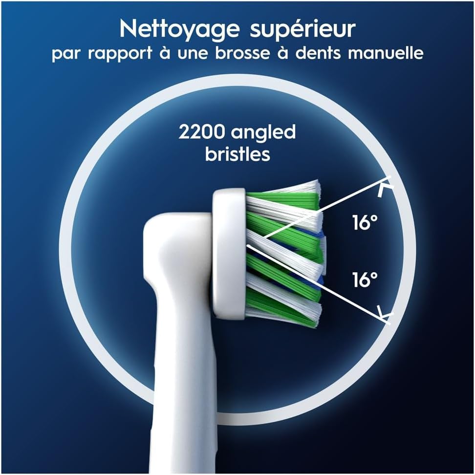 Oral-B Pro Cross Action Zwarte borstels voor elektrische tandenborstels, 4 stuks