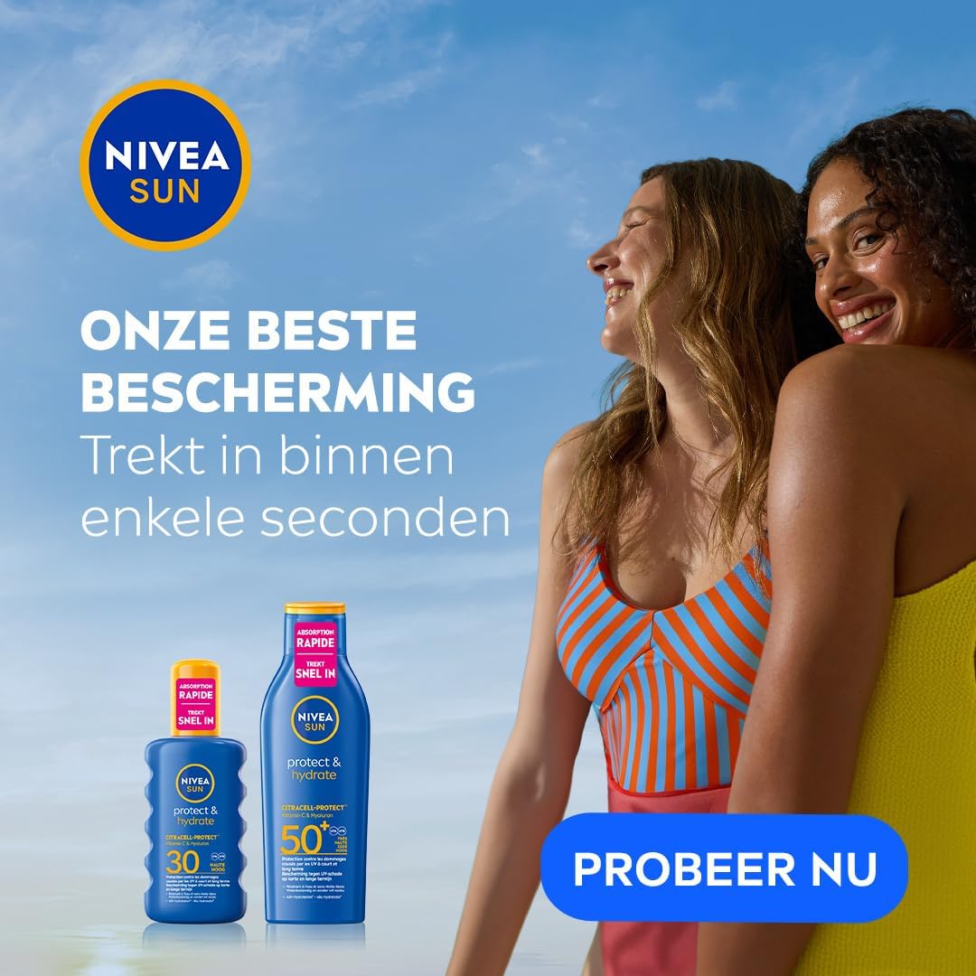 NIVEA SUN Protect & Hydrate Zonnebrand Spray - SPF 50 - Zonnespray - Beschermt en hydrateert - Met Vitamine E -Zonbescherming - 200 ml