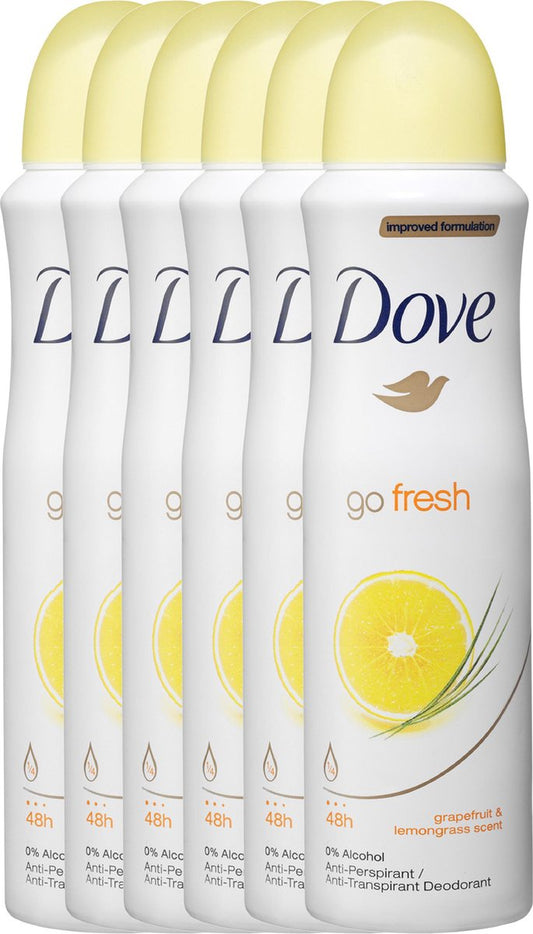 Dove go fresh grapefruit Women - 150 ml - deodorant spray - 6 st - Voordeelverpakking