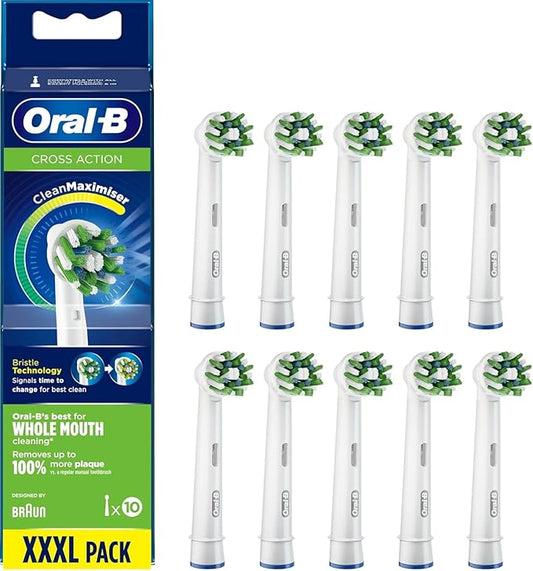 Brossettes de rechange Oral-B Pro CrossAction pour brosse à dents électrique, lot de 10, blanches