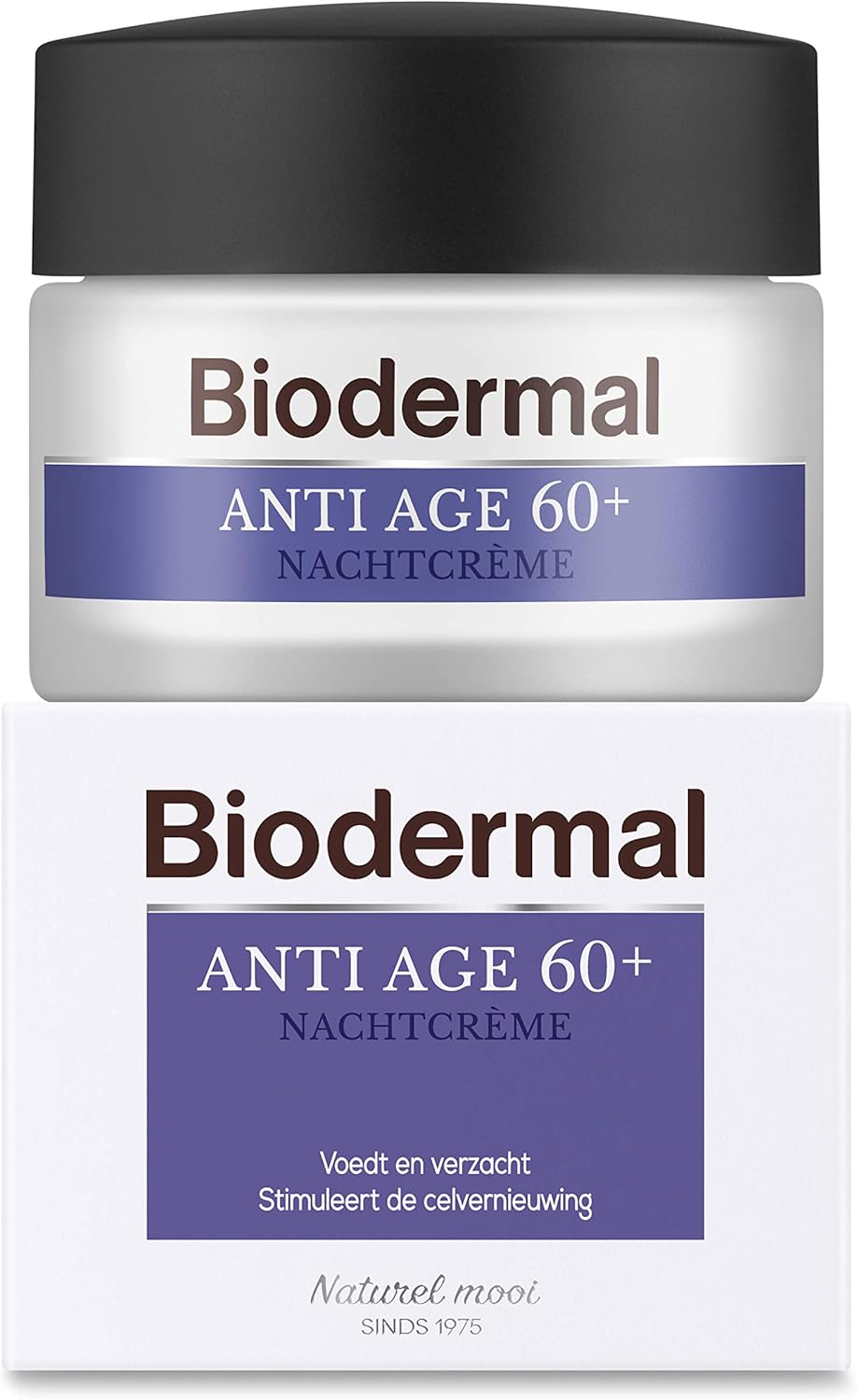 Biodermal Anti Age 60+ - Nachtcrème tegen huidveroudering - Deze nachtcreme helpt om de fijne lijntjes en rimpels te verminderen - 50ml