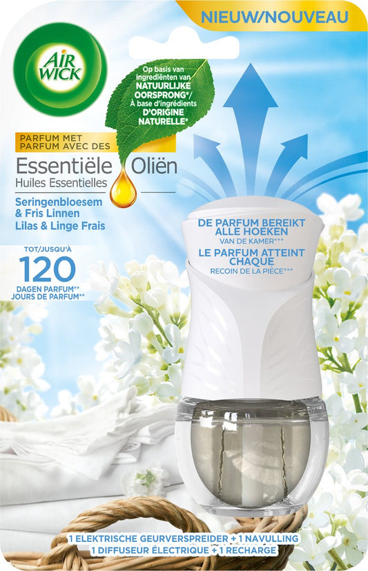 Air Wick Essential Oils - Elektrische Geurverspreider Starterkit  Fris Linnen