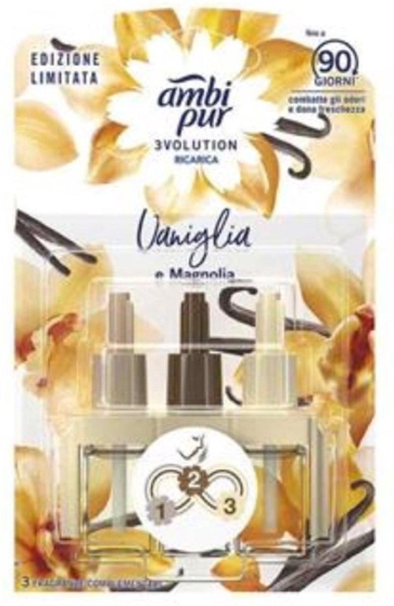 Febreze 3Volution Navulling - Vanille & Magnolia - Limited Edition - 20 ml X 4 STUK - Navulverpakking - 3 afwisselende geuren - Gaat tot 90 Dagen mee Merk:Febreze • Schrijf een review  • Delen
