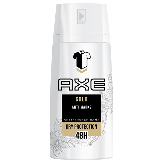 Axe Deospray Gold Wit 48H Dry Anti-Marks 150 ml- 6 stuks