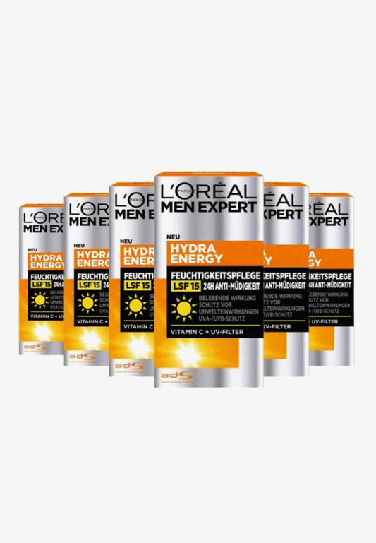 6 x L'Oréal Paris Men Expert Hydra Energetic Moisturiser SPF 15 - 50 ml