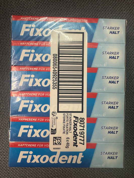 Fixodent Starker Halt Kleefpasta – 40g x 6