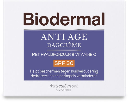 Biodermal Anti Age Dagcrème - SPF30 - Dagcrème met hyaluronzuur en vitamine C - 50ml
