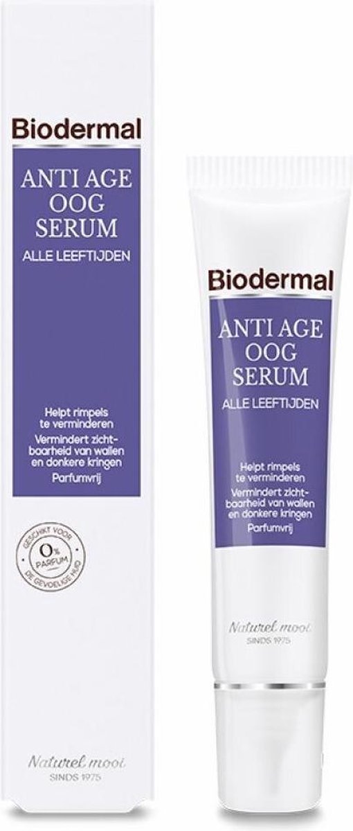 Sérum contour des yeux Biodermal Anti-âge - Crème contour des yeux anti-rides femme - 15 ml