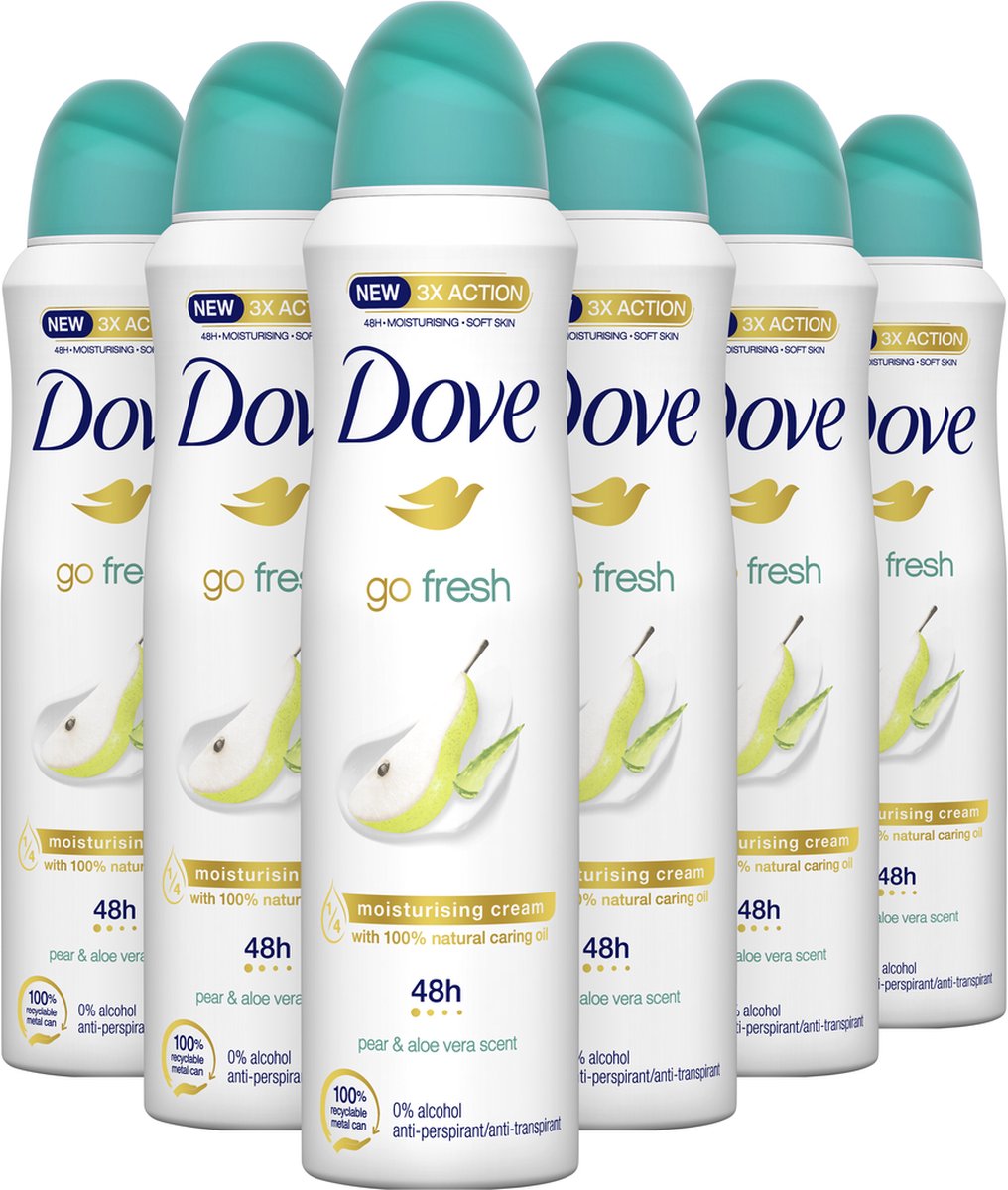 lokaal Wonderbaarlijk Uitgang Dove Go Fresh Pear & Aloë Vera Anti-transpirant Deodorant – 6 x 250 ml –  Voordeelverpakking – FH Drogisterij